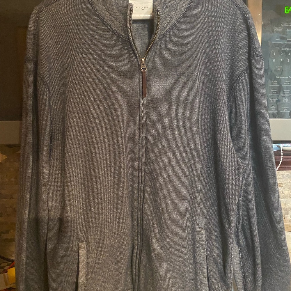 Billy Reid Charcoal Full-Zip Jacket